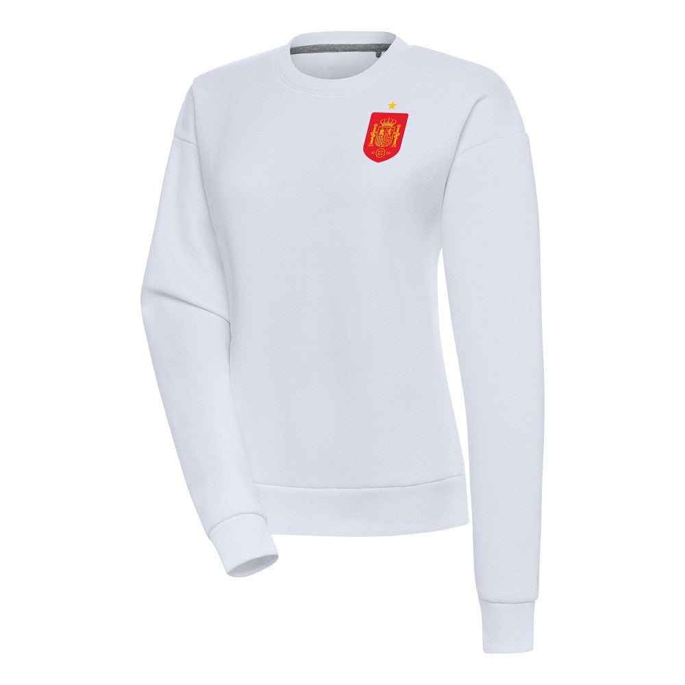 Spain National Team Antigua Women's Takeover Fleece Sweatshirt - White outlet
