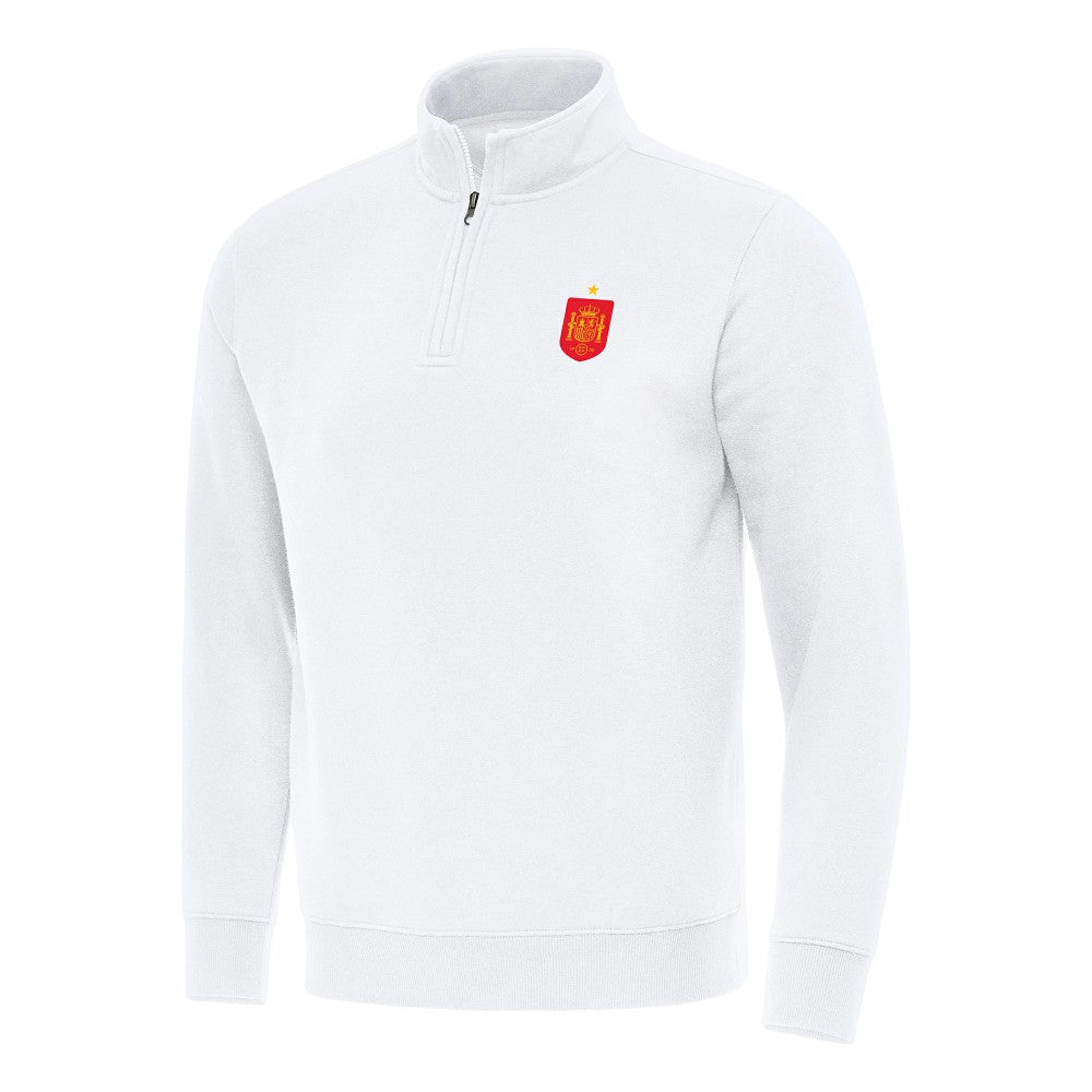 Spain National Team Antigua Landslide Quarter-Zip Pullover - White discount