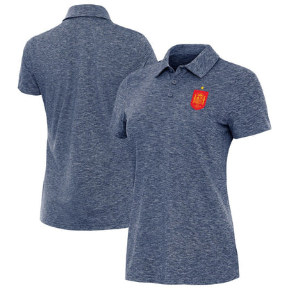 Spain National Team Antigua Women's Triple Shot Polo - Heather Navy outlet