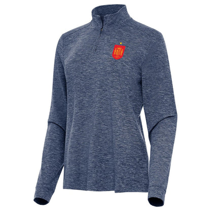 Spain National Team Antigua Women's Quarter-Zip Pullover - Heather Navy outlet