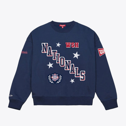 Washington Nationals Women's Pep Rally Sweatshirt - Navy | Mitchell & Ness