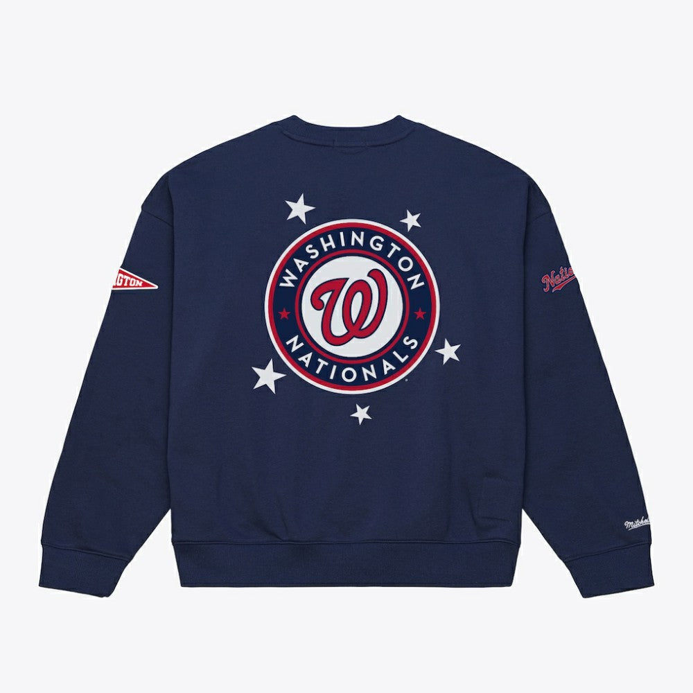 Washington Nationals Women's Pep Rally Sweatshirt - Navy | Mitchell & Ness