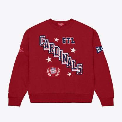 St. Louis Cardinals Women's Pep Rally Sweatshirt - Red | Mitchell & Ness