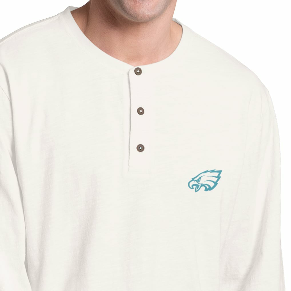 Philadelphia Eagles Margaritaville Island Reserve Long Sleeve Slub Henley Shirt - White/Light Blue online