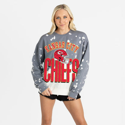 Kansas City Chiefs Gameday Couture Women's Arch Rivals Faded Wash Sweatshirt - Gray discount