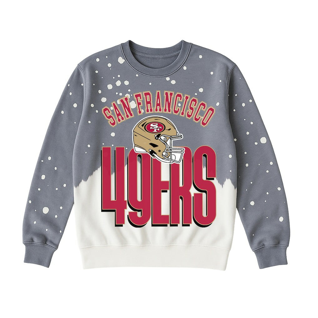San Francisco 49ers Gameday Couture Women's Arch Rivals Faded Wash Sweatshirt - Gray for sale