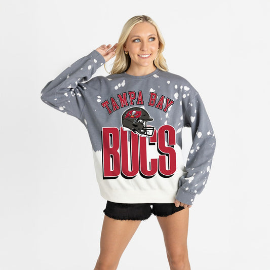 Tampa Bay Buccaneers Gameday Couture Women's Arch Rivals Faded Wash Sweatshirt - Gray sale