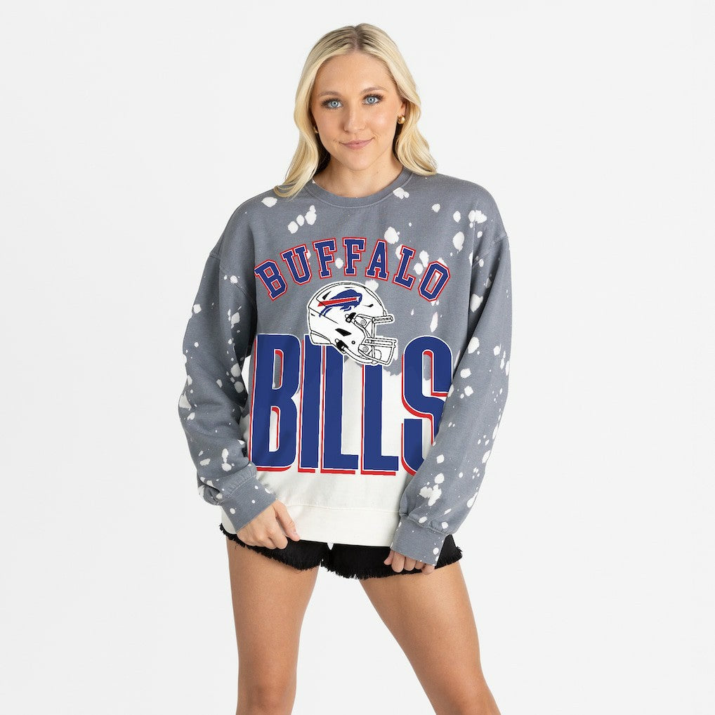 Buffalo Bills Gameday Couture Women's Arch Rivals Faded Wash Sweatshirt - Gray discount