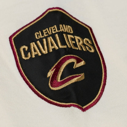 Cleveland Cavaliers Hardwood Classics Chainstitch Premium T-Shirt sale - Cream | Mitchell & Ness discount