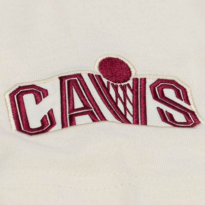 Cleveland Cavaliers Hardwood Classics Chainstitch Premium T-Shirt sale - Cream | Mitchell & Ness discount