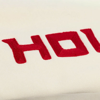 Houston Rockets Hardwood Classics Chainstitch Premium Fleece Hoodie - Cream | Mitchell & Ness online