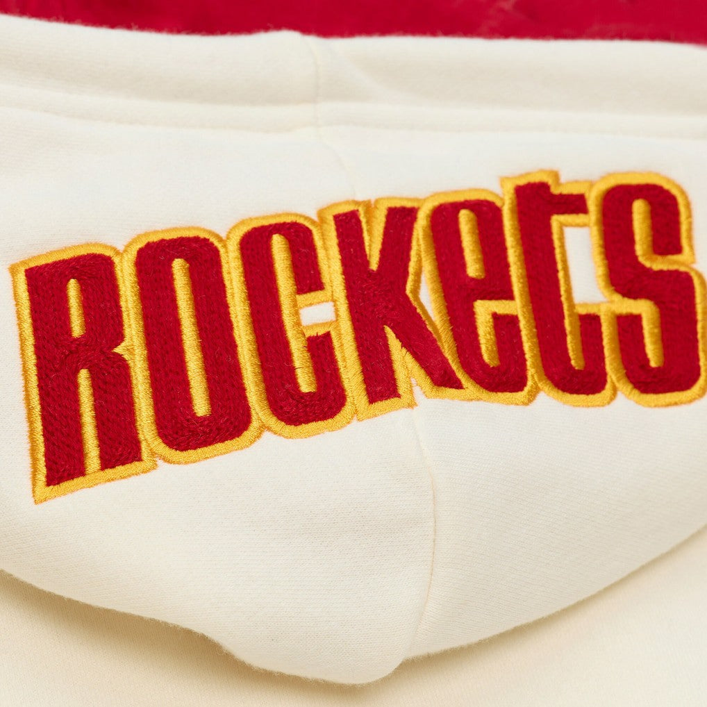 Houston Rockets Hardwood Classics Chainstitch Premium Fleece Hoodie - Cream | Mitchell & Ness online