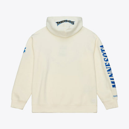 Minnesota Timberwolves Hardwood Classics Chainstitch Premium Fleece Hoodie - Cream | Mitchell & Ness cheap
