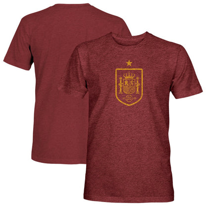 Spain National Team 1863FC Mono Badge Vintage Tri-Blend T-Shirt - Maroon online