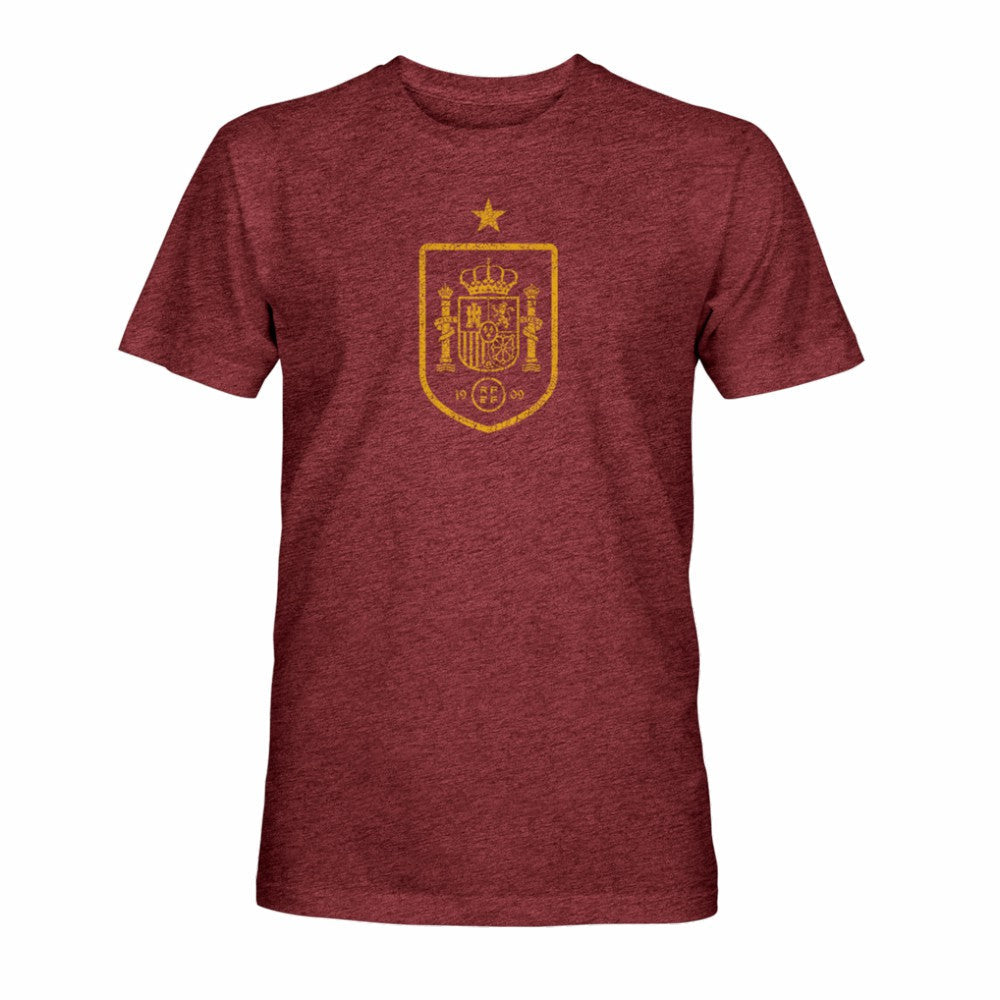 Spain National Team 1863FC Mono Badge Vintage Tri-Blend T-Shirt - Maroon online