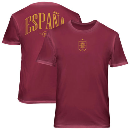 Spain National Team 1863FC Back Wordmark Soft Wash T-Shirt - Red cheap