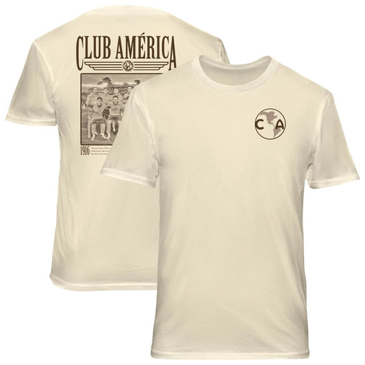 Club America 1863FC Vintage Soft Wash T-Shirt - Cream on sale