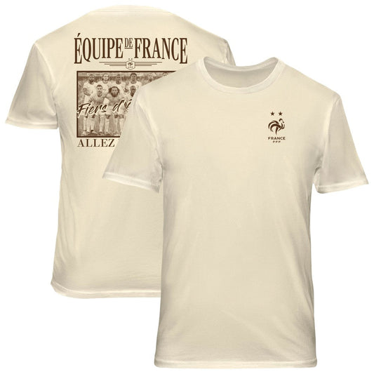 France National Team 1863FC Vintage Soft Wash T-Shirt - Cream outlet
