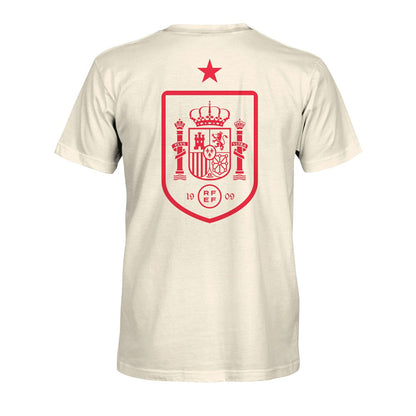 Spain National Team 1863FC Big Logo Heavyweight T-Shirt - Cream discount