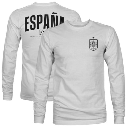 Spain National Team 1863FC Back Team Arch Long Sleeve T-Shirt - Gray cheap