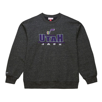 Utah Jazz Throw It Back Fleece Sweatshirt - Black | Mitchell & Ness cheap
