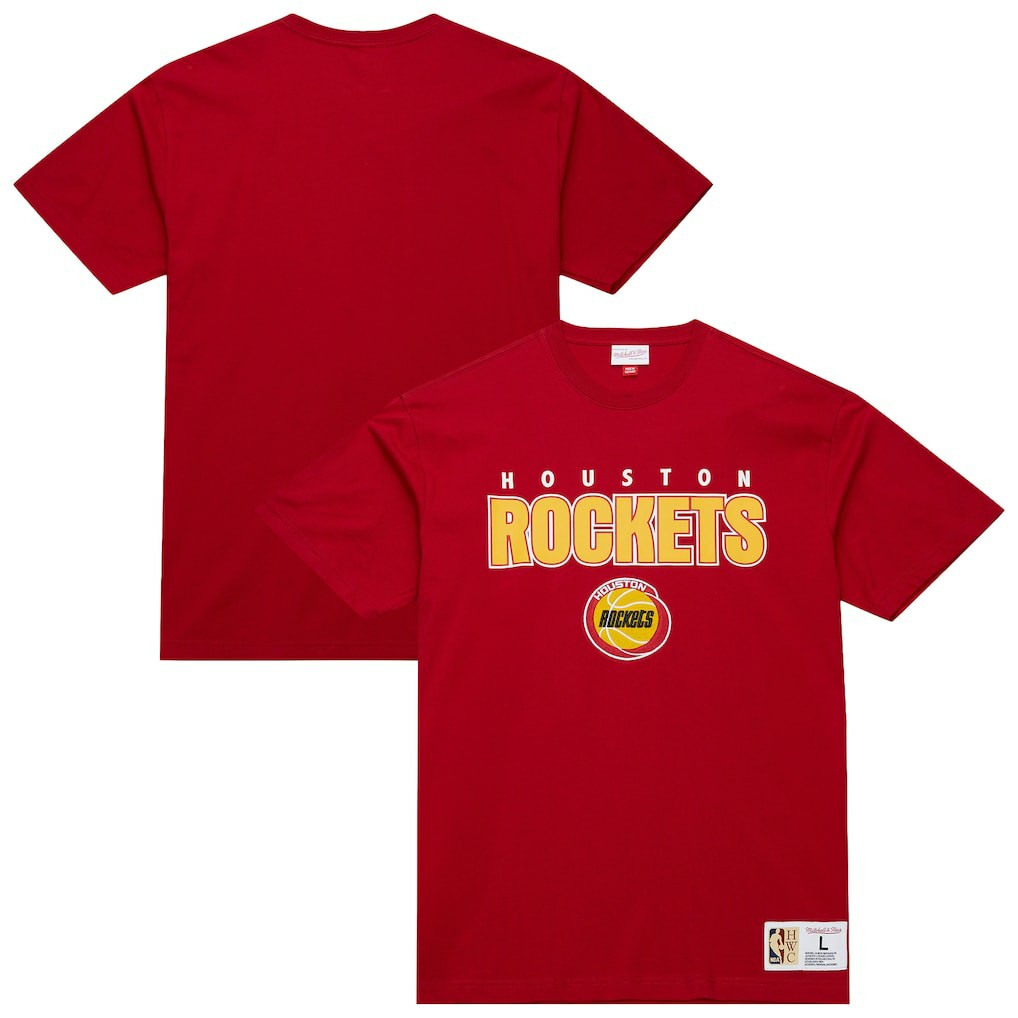 Houston Rockets Hardwood Classics Throw It Back Premium T-Shirt sale - Red | Mitchell & Ness discount