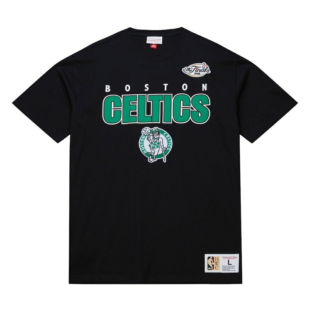 Boston Celtics Hardwood Classics Throw It Back Premium T-Shirt - Black | Mitchell & Ness cheap