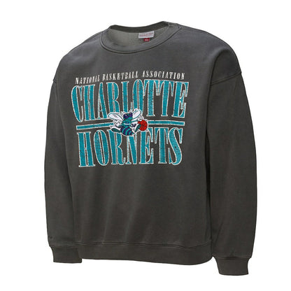 Charlotte Hornets NBA Downtown Collection Fleece Sweatshirt - Black | Mitchell & Ness for sale
