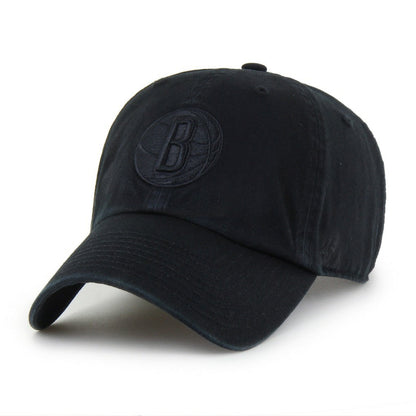 Brooklyn Nets '47 Black on Black Clean Up Adjustable Hat | 47 brand discount