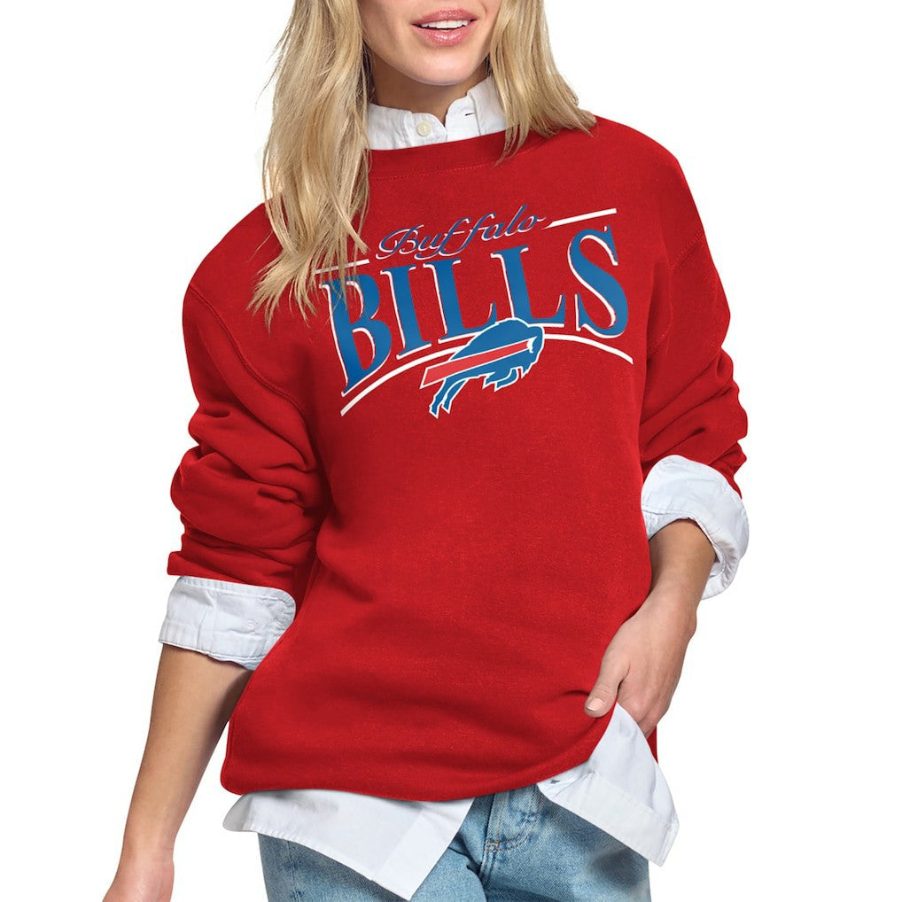Buffalo Bills Starter Women's Arch Stripe Fleece Sweatshirt - Red online