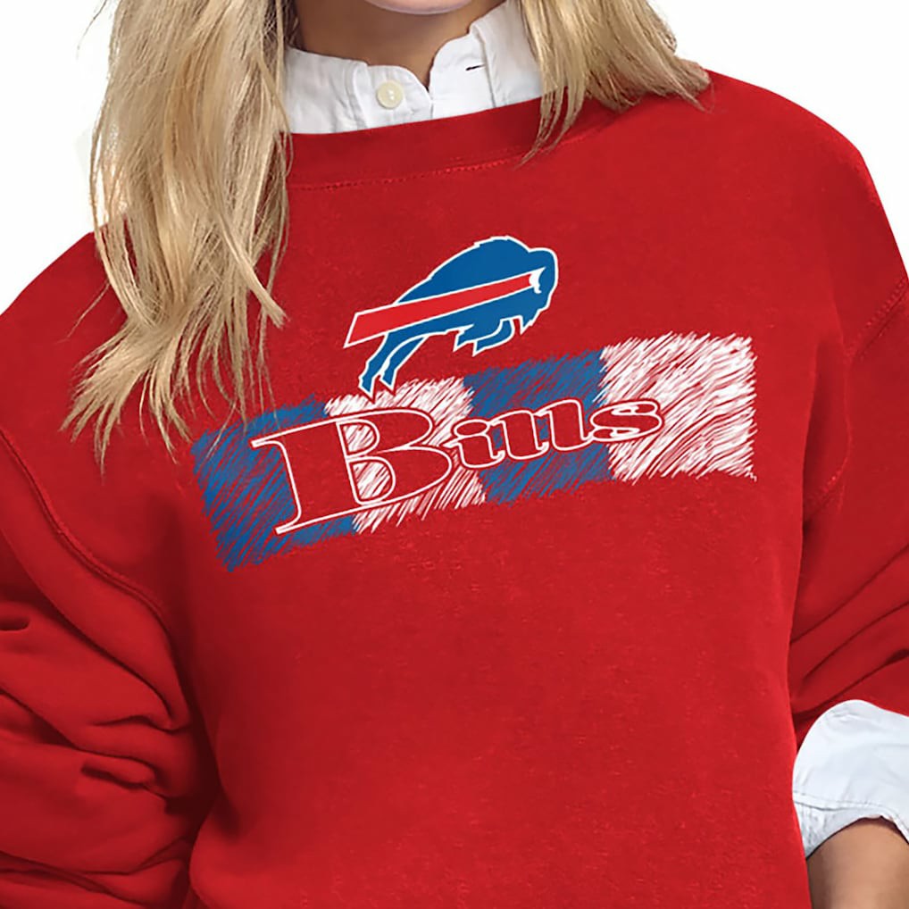 Buffalo Bills Starter Women's Color Shading Team Logo Fleece Sweatshirt - Red discount