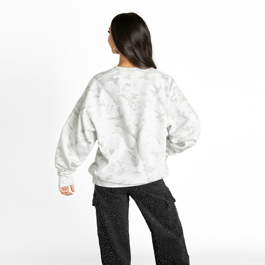 Baltimore Ravens Gameday Couture Women's Whiteout Oversized Premium Fleece Sweatshirt - Arctic Camo sale