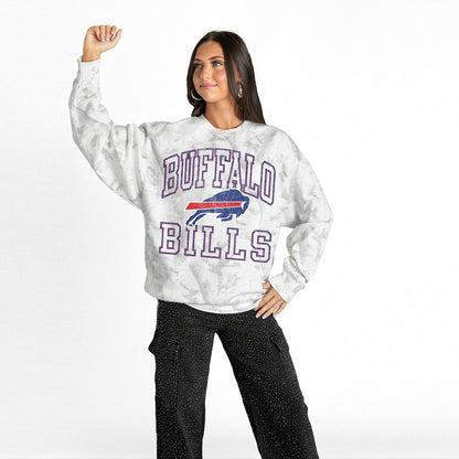 Buffalo Bills Gameday Couture Women's Whiteout Oversized Premium Fleece Sweatshirt - Arctic Camo online