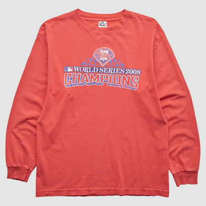 Philadelphia Phillies 2008 Long Sleeve T-Shirt - Red Vintage