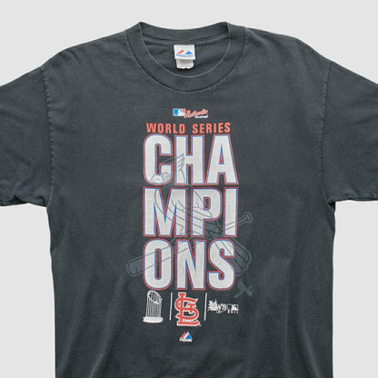 St. Louis Cardinals Majestic 2011 T-Shirt - Charcoal Vintage