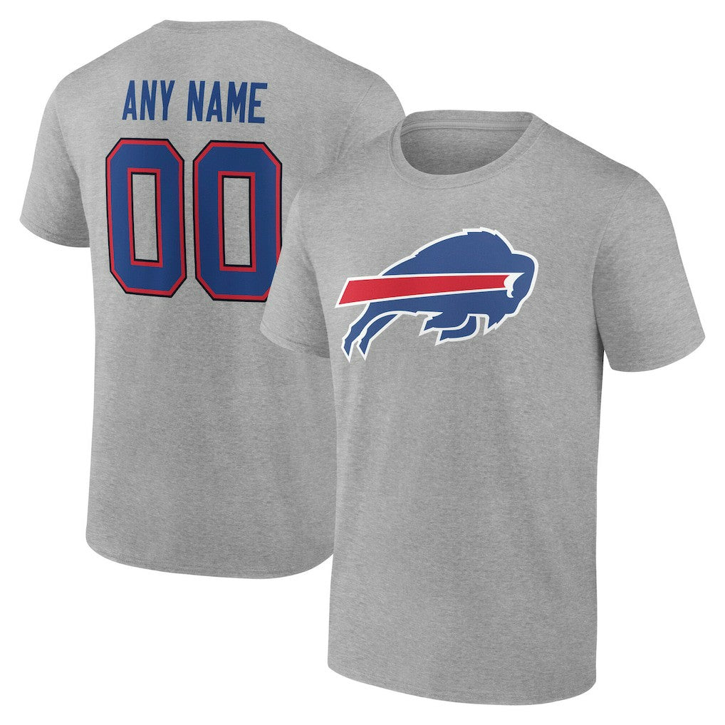 Buffalo Bills Team Authentic Personalized Name & Number T-Shirt - Gray outlet