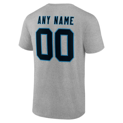 Carolina Panthers Team Authentic Personalized Name & Number T-Shirt - Gray discount