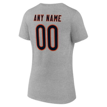 Chicago Bears Women's Team Authentic Personalized Name & Number V-Neck T-Shirt - Gray online
