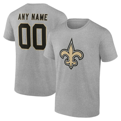 New Orleans Saints Team Authentic Personalized Name & Number T-Shirt - Gray outlet