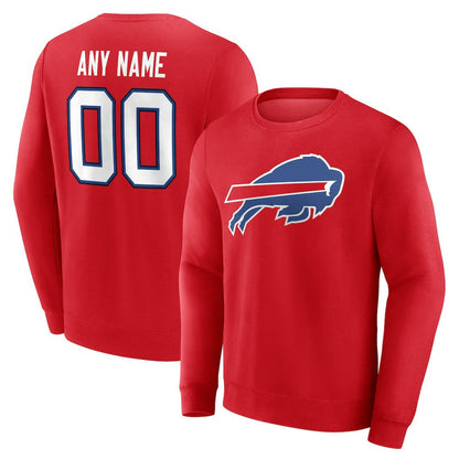 Buffalo Bills Team Authentic Personalized Name & Number Sweatshirt - Red cheap