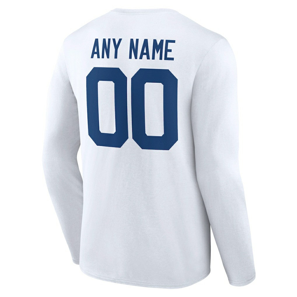 Indianapolis Colts Team Authentic Personalized Name & Number Long Sleeve T-Shirt - White on sale