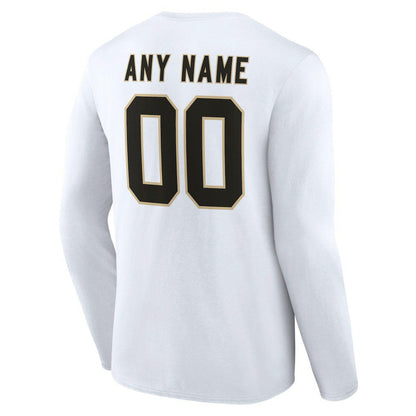 New Orleans Saints Team Authentic Personalized Name & Number Long Sleeve T-Shirt - White sale