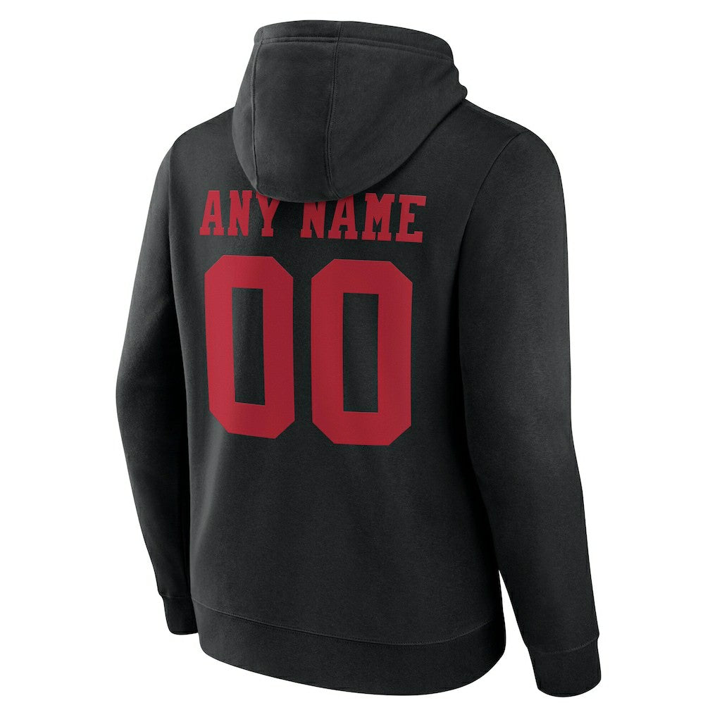 San Francisco 49ers Team Authentic Personalized Name & Number Hoodie - Black cheap