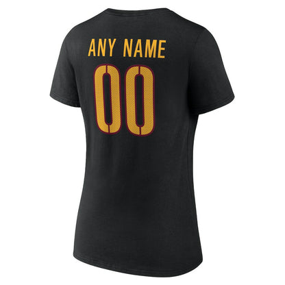 Washington Commanders Women's Team Authentic Personalized Name & Number V-Neck T-Shirt - Black sale