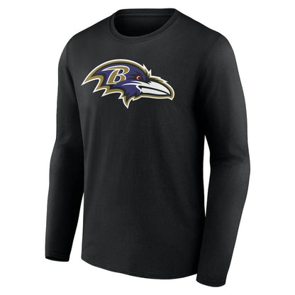 Baltimore Ravens Team Authentic Personalized Name & Number Long Sleeve T-Shirt - Black on sale