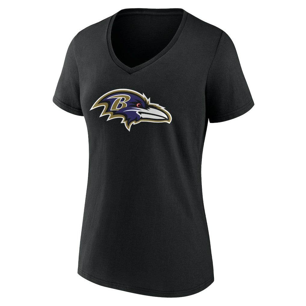 Baltimore Ravens Women's Team Authentic Personalized Name & Number V-Neck T-Shirt - Black on sale
