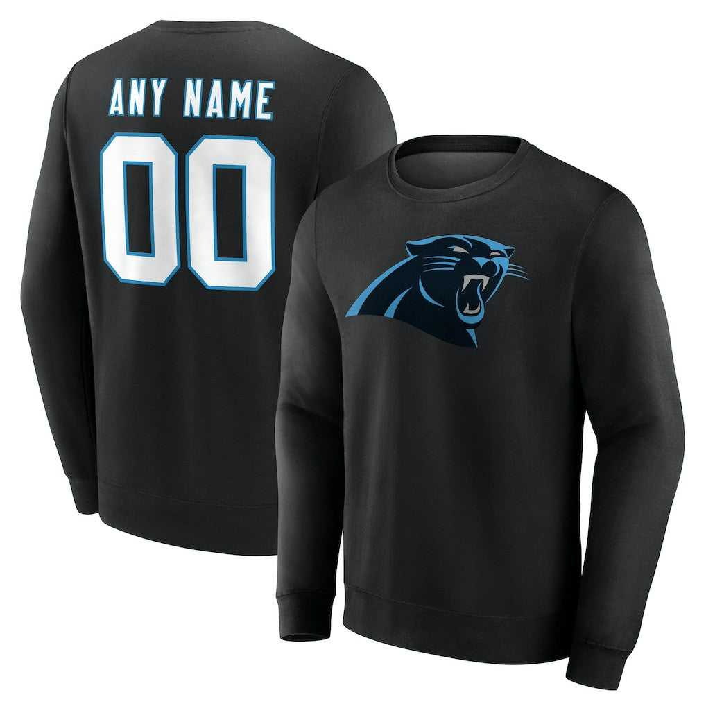 Carolina Panthers Team Authentic Personalized Name & Number Sweatshirt - Black cheap