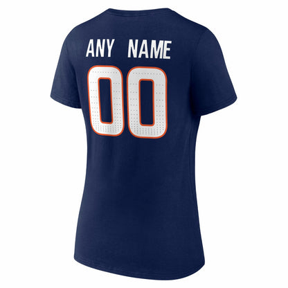 Denver Broncos Women's Team Authentic Personalized Name & Number V-Neck T-Shirt - Navy outlet