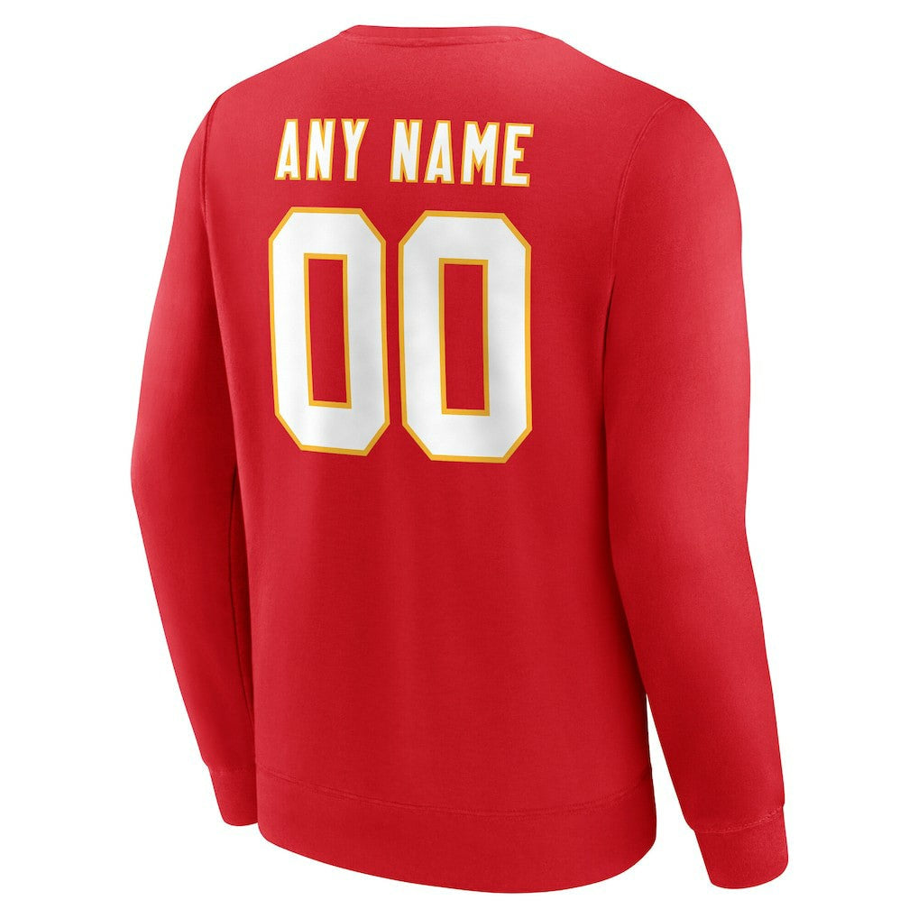 Kansas City Chiefs Team Authentic Personalized Name & Number Sweatshirt - Red on sale