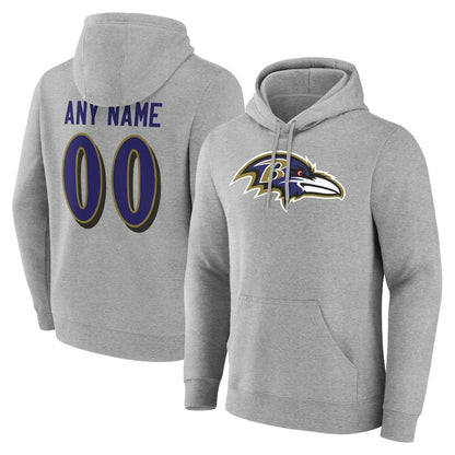 Baltimore Ravens Big & Tall Team Authentic Custom Hoodie - Gray online